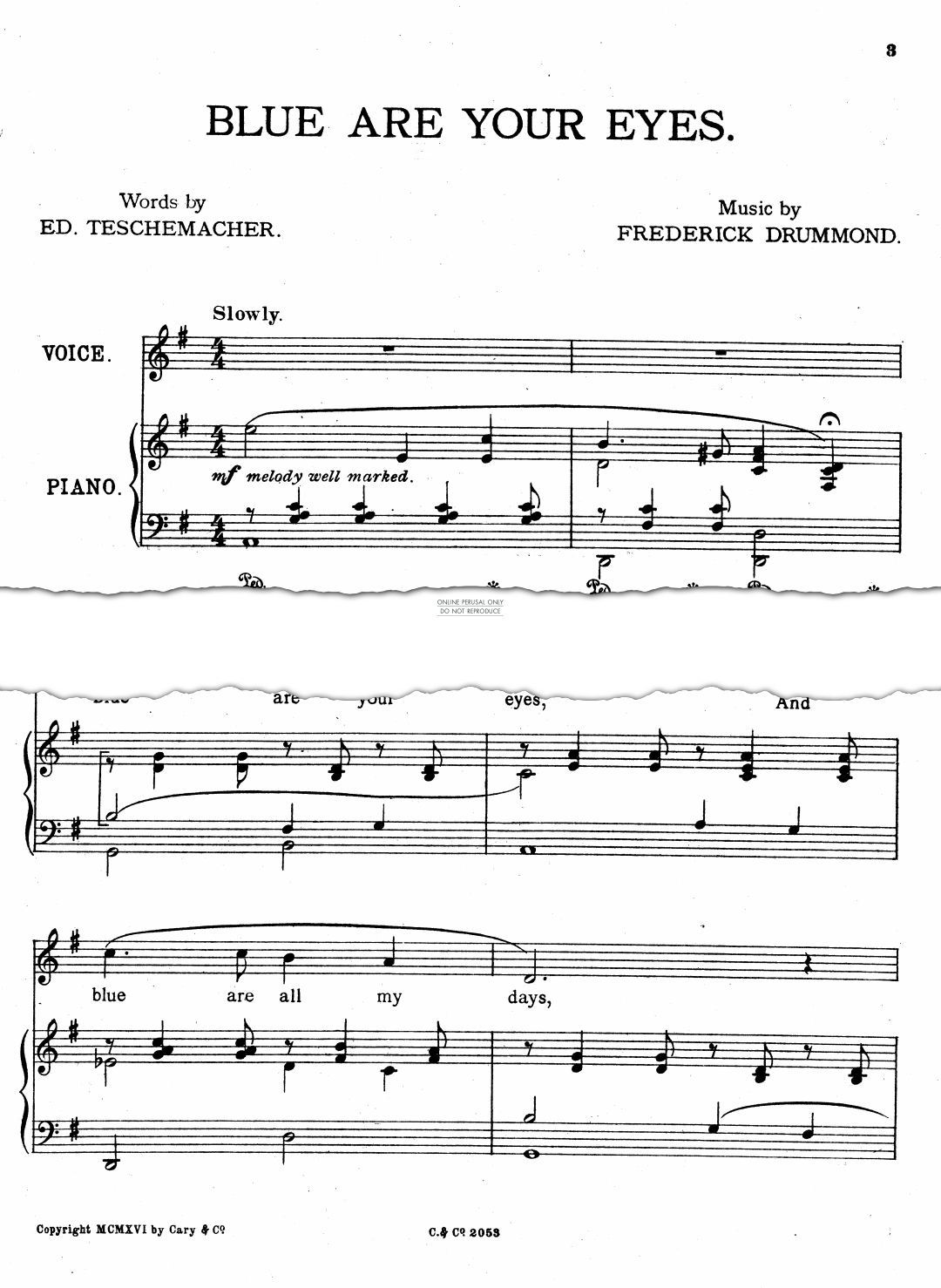 Produktgalerie: Seite 1 von 1 Blue Are Your Eyes, Frederick Drummond, Gesang, Klavier, Violoncello