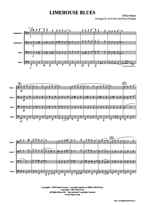 Produktbild zu: Limehouse Blues Traditional (arr. Gale)