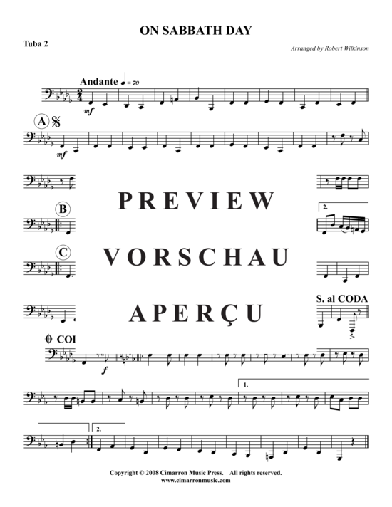 Product gallery: Page 10 of 10 On Sabbath Day , , (Tuba Quartet: 2x Baritone, 2xTuba)