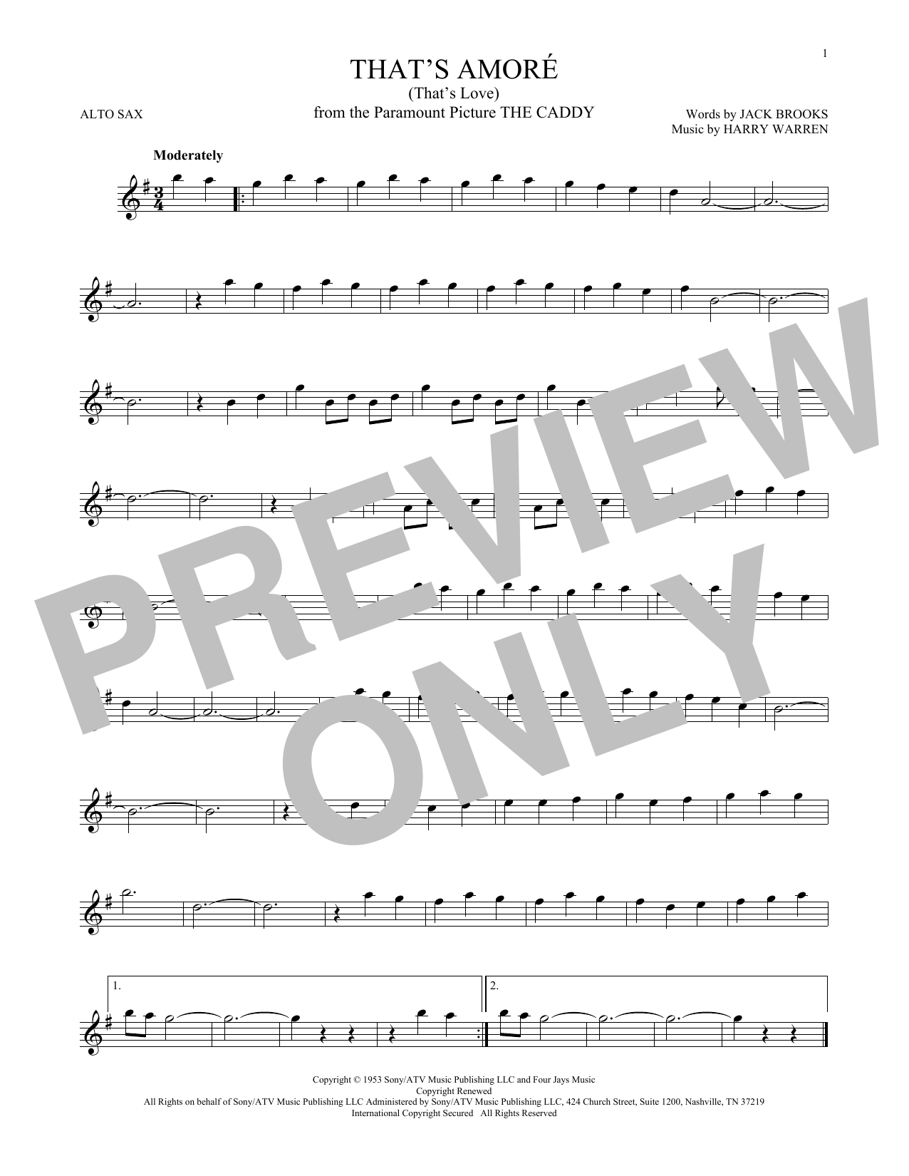 Product gallery: Page 1 of 1 That's Amore (That's Love), Dean Martin