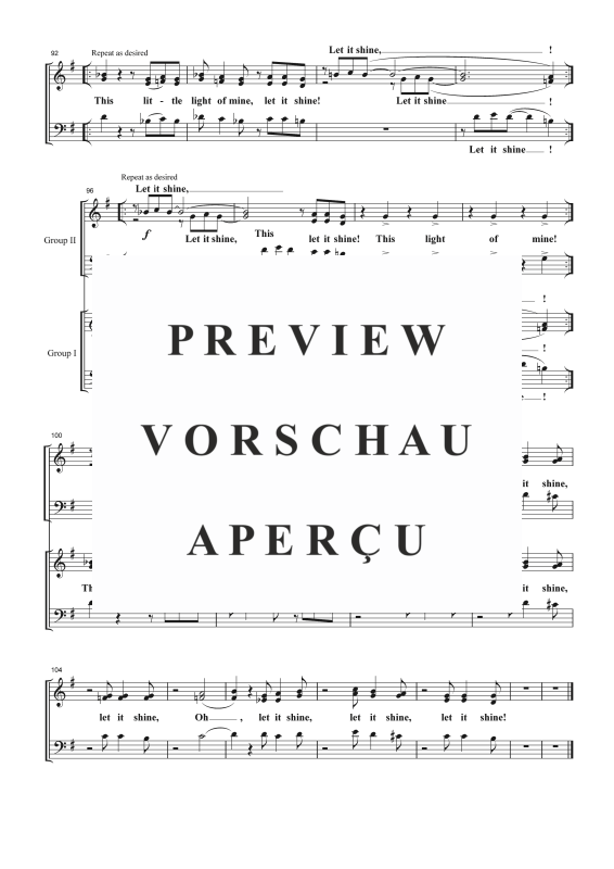 Produktgalerie: Seite 5 von 11 This Little Light Of Mine, , Gemischter Chor SAB und Klavier