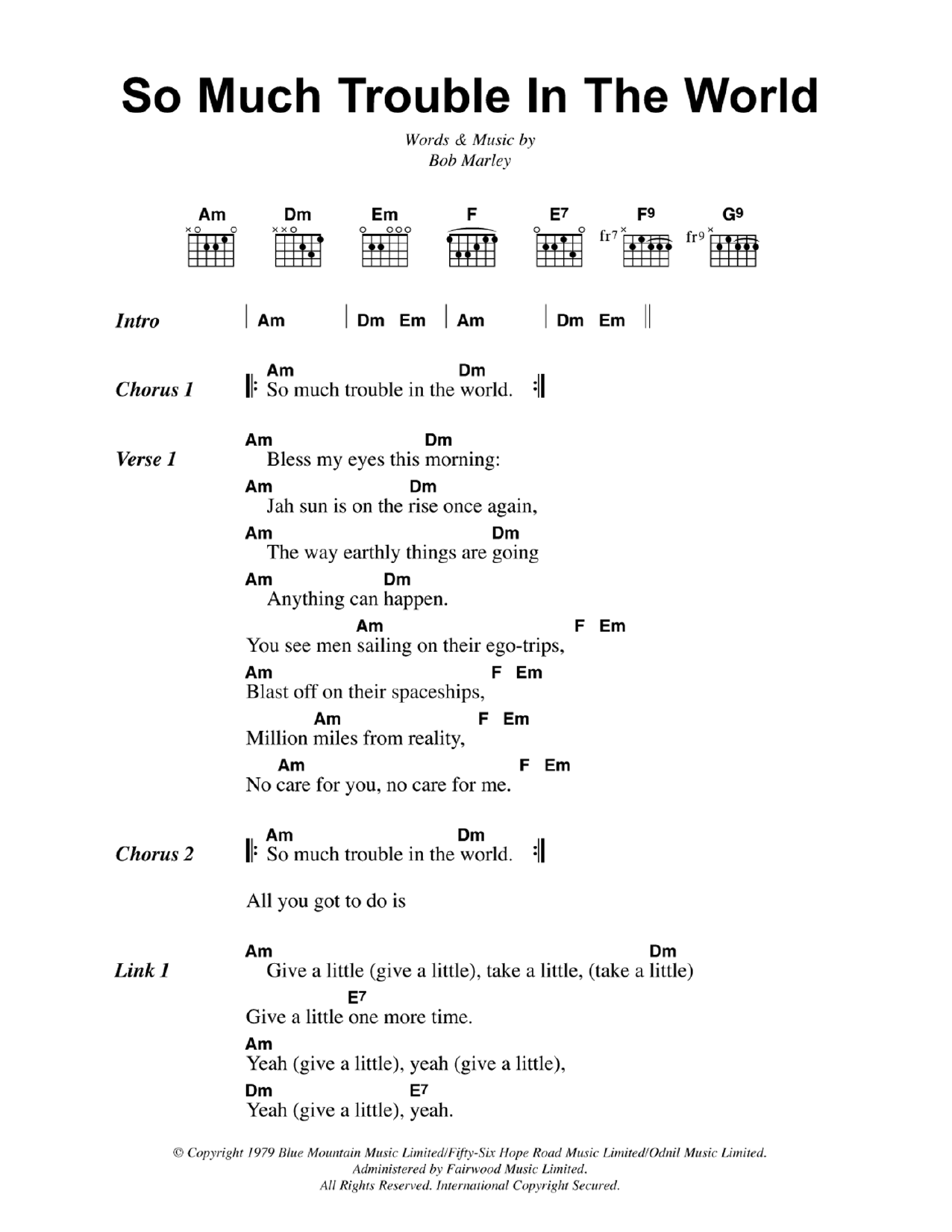 Product picture to:  So Much Trouble In The World - Bob Marley