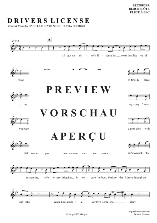 Product gallery: Page 2 of 4 Drivers License , Rodrigo, Olivia, (recorder)