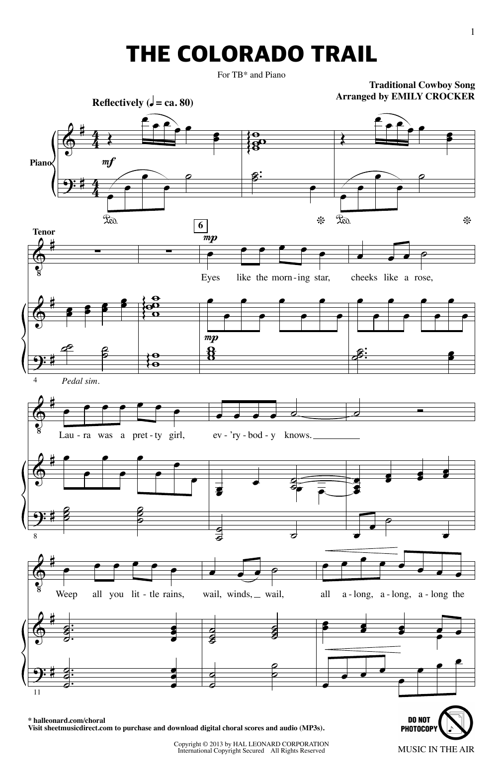 Produktbild zu: The Colorado Trail (from Music In The Air)