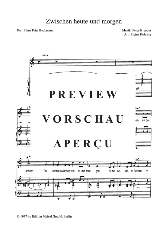 Produktgalerie: Seite 4 von 4 Zwischen heute und morgen, 	, Klavier und Gesang