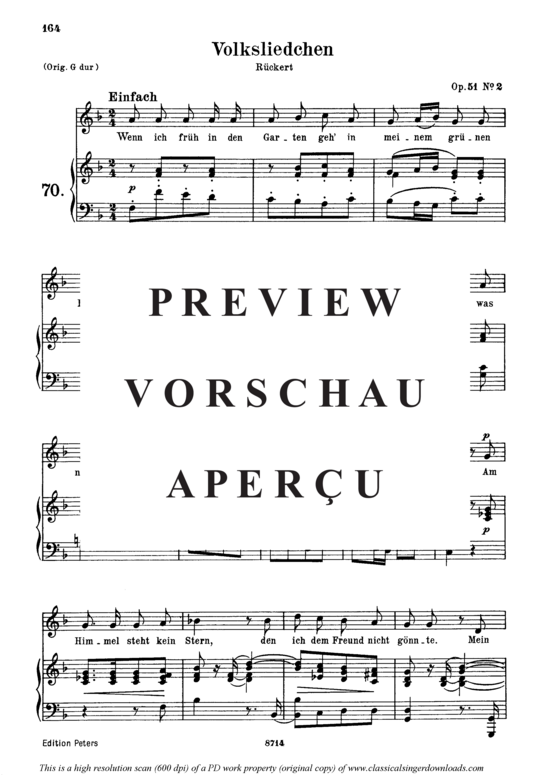 Product gallery: Page 2 of 3 Volksliedchen Op.51 No.2, , Medium Voice and Piano