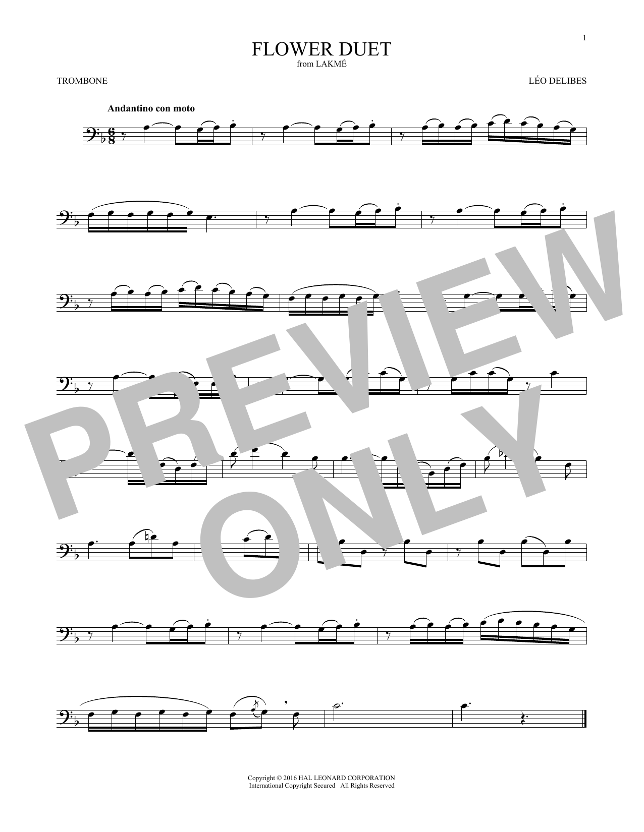 Product gallery: Page 1 of 1 Flower Duet, Léo Delibes