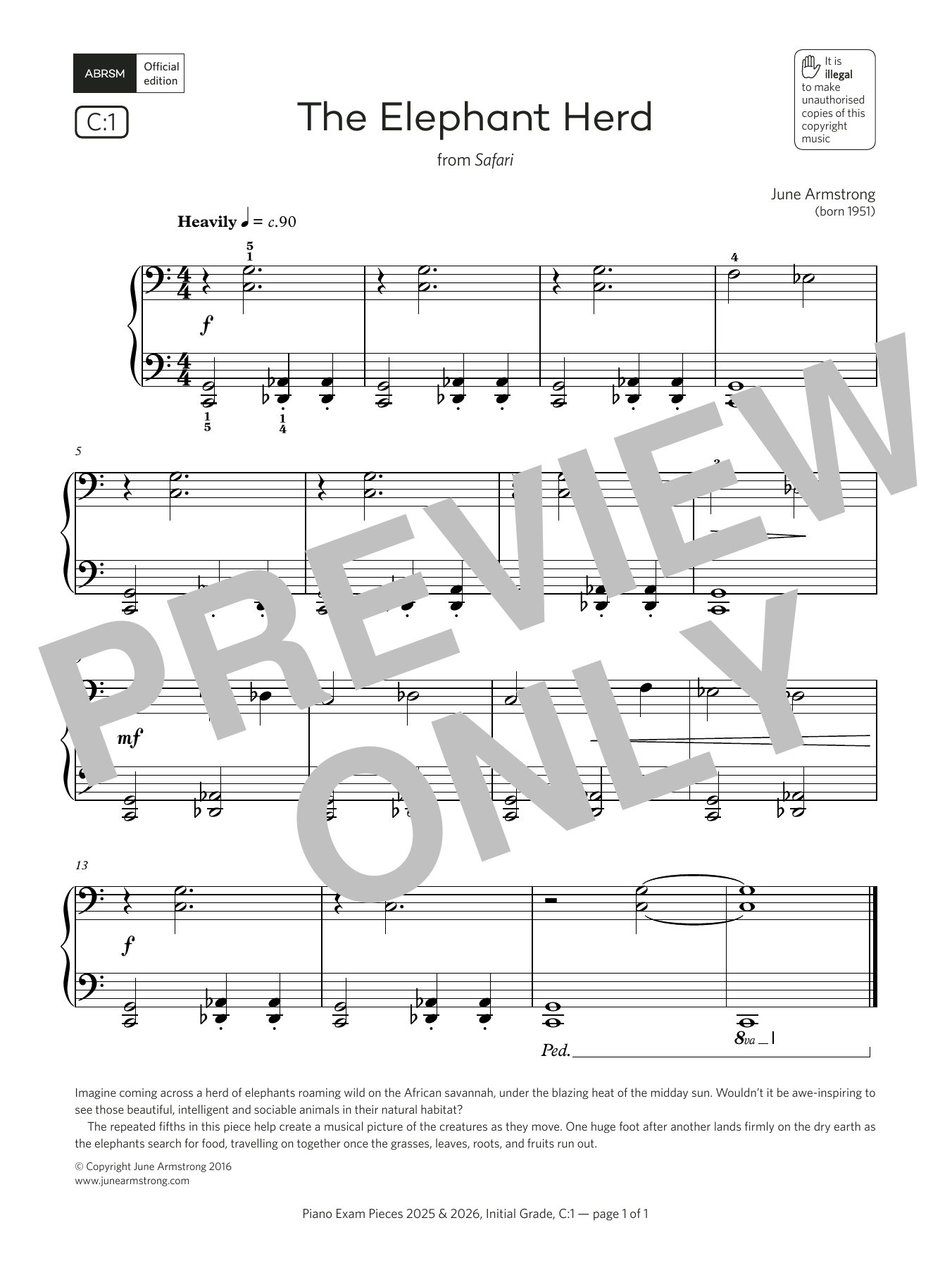 Produktbild zu: The Elephant Herd (Grade Initial, list C1, from the ABRSM Piano Syllabus 2025 & 2026)