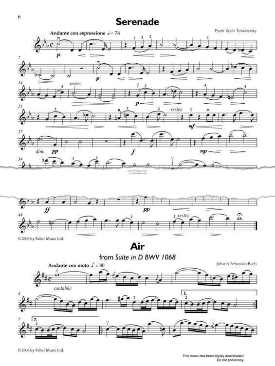 Produktgalerie: Seite 1 von 1 Air from 'Suite In D BWV 1068', Johann Sebastian Bach, Klavier, Violine