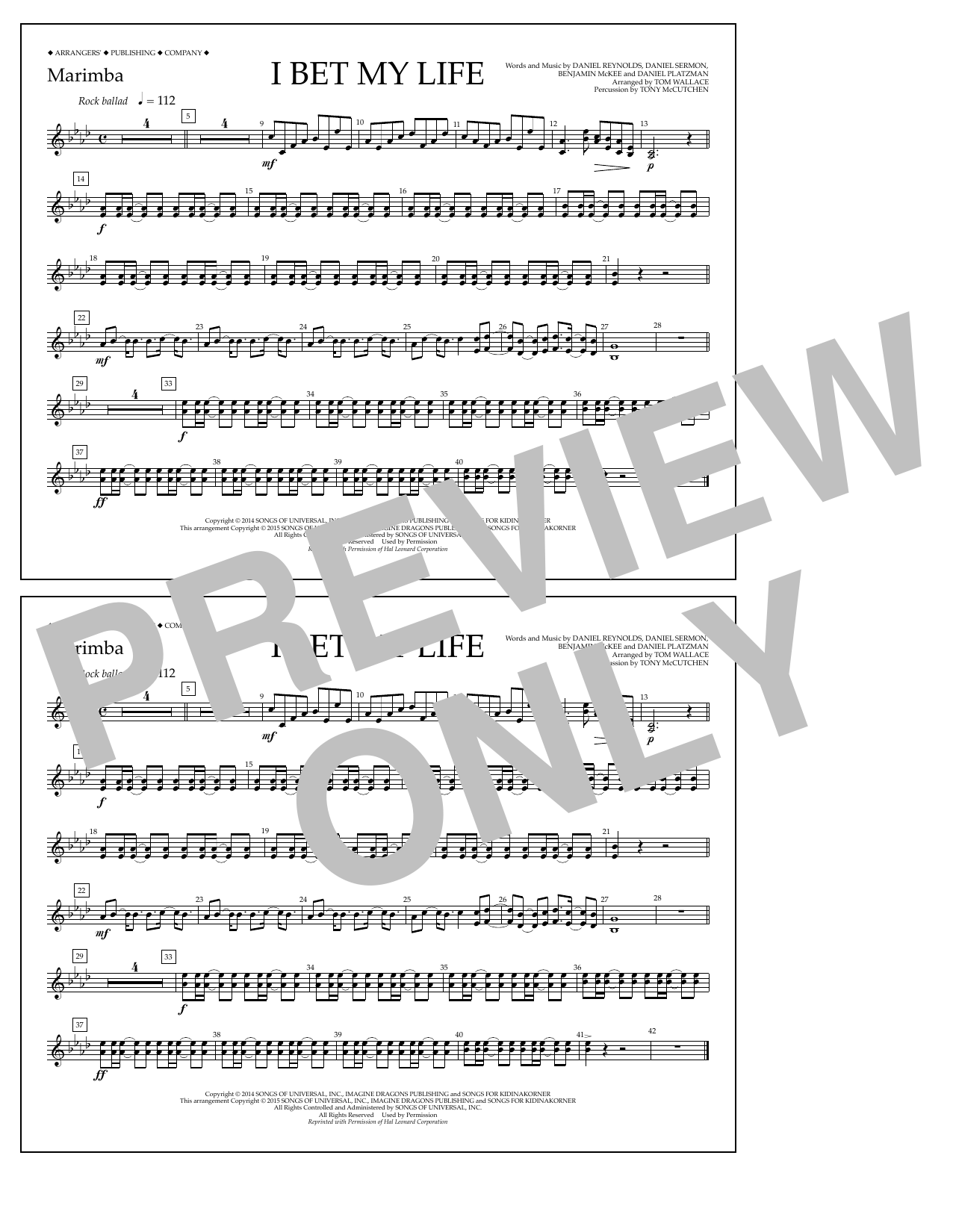 Produktgalerie: Seite 1 von 1 I Bet My Life - Marimba, Tom Wallace, Ensemble