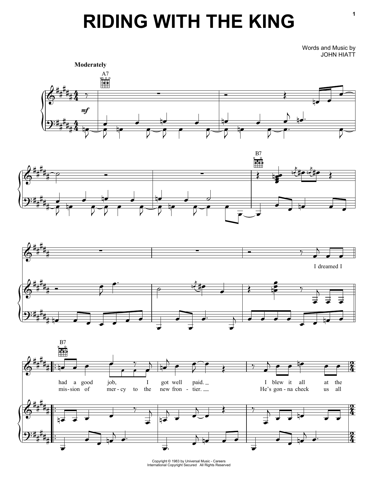 Riding With The King (Eric Clapton) | Sheet Music: Piano, Vocal ...