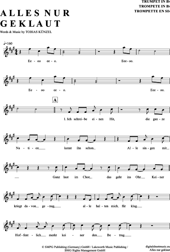 Produktgalerie: Seite 1 von 4 Alles nur geklaut , Prinzen, Die, Trompete in B