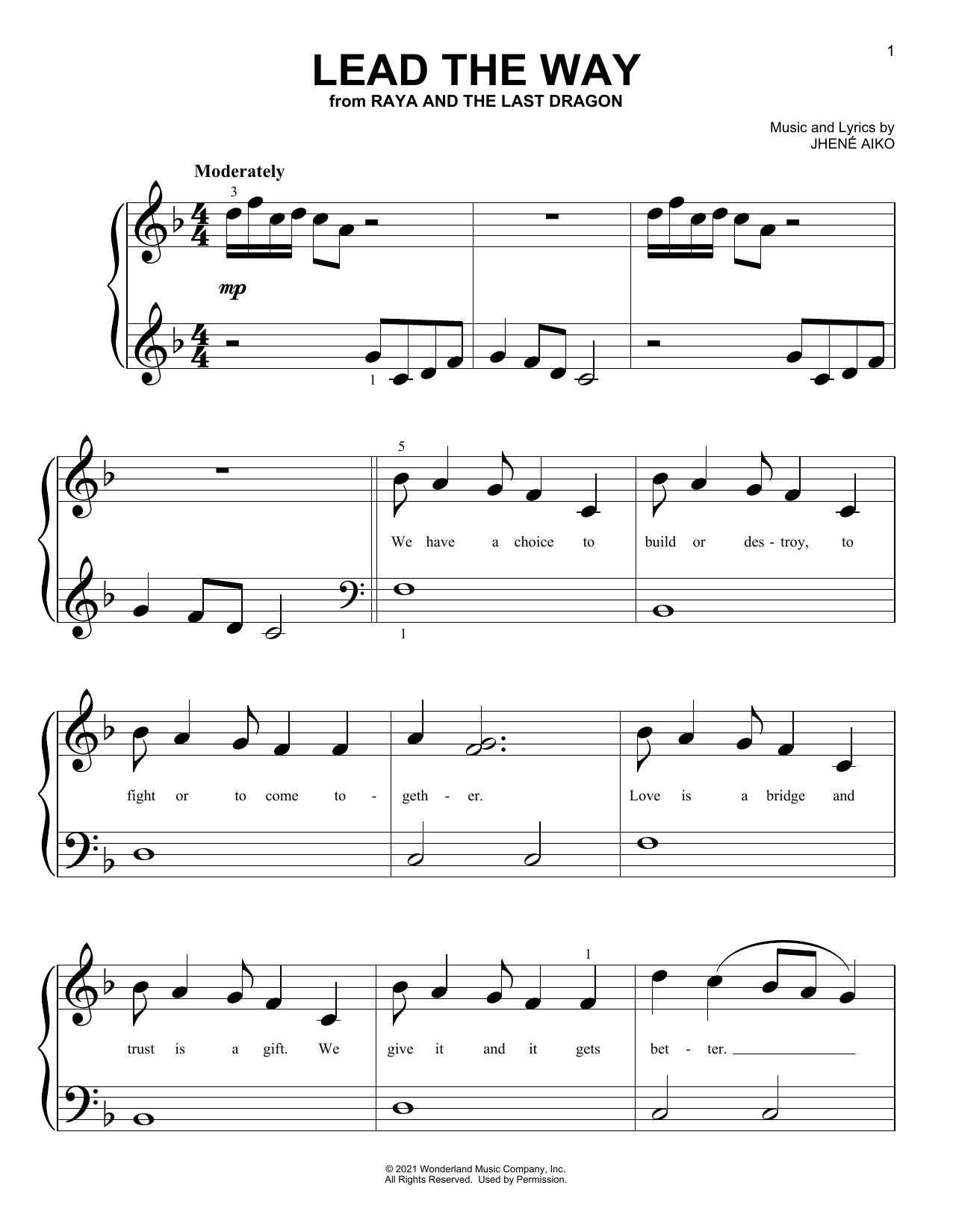 Produktbild zu: Lead The Way (from Disney's Raya And The Last Dragon)