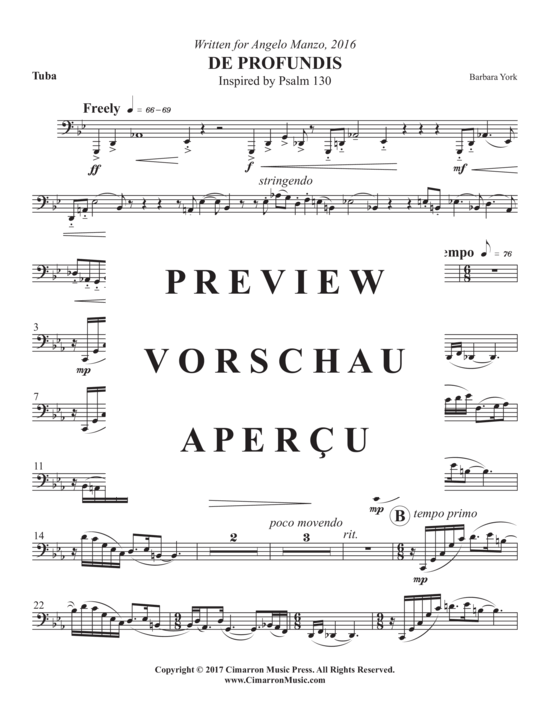 Product gallery: Page 10 of 11 De Profundis , , (tuba + piano)