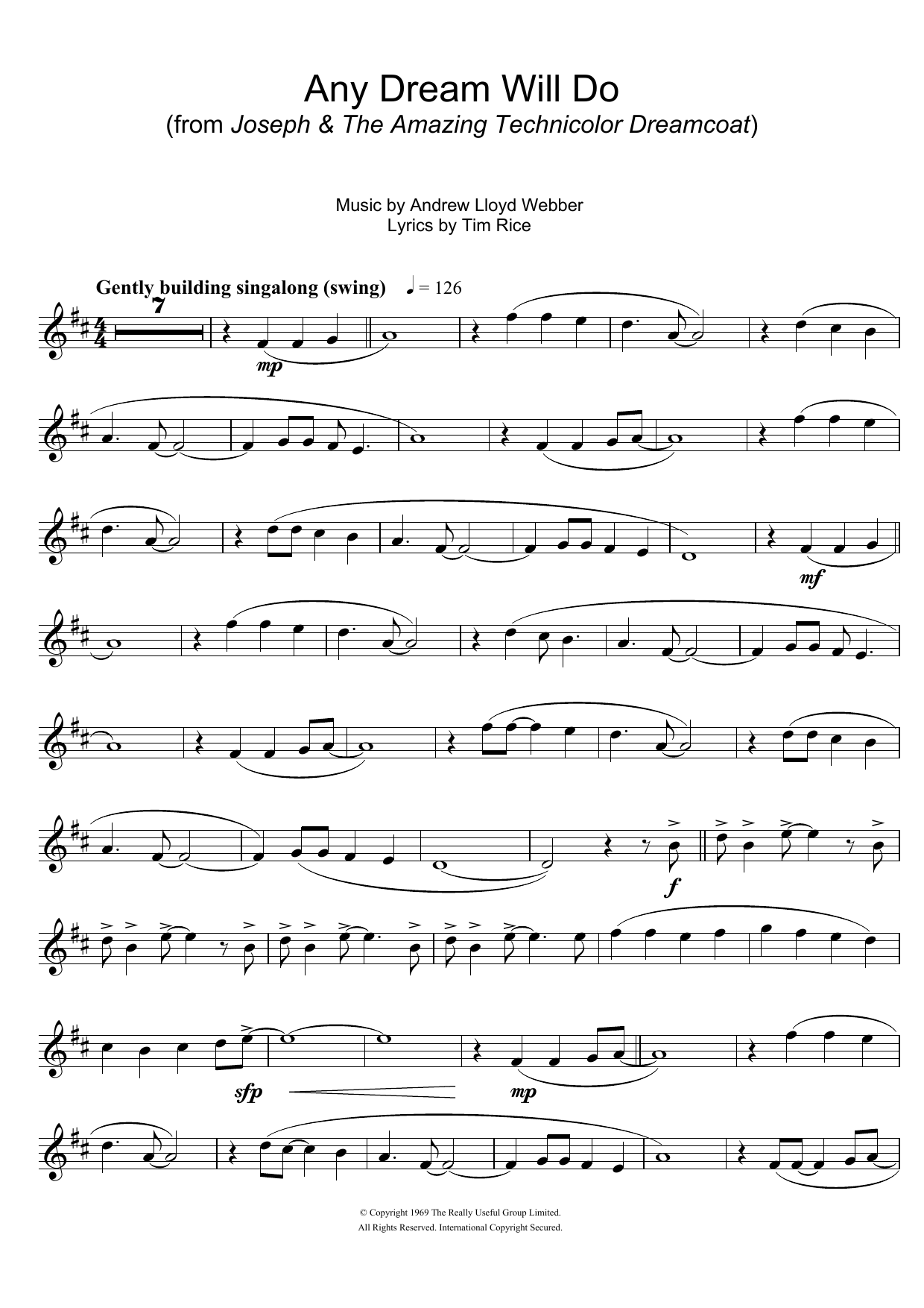 Produktgalerie: Seite 1 von 1 Any Dream Will Do (from Joseph And The Amazing Technicolor Dreamcoat), Andrew Lloyd Webber, Trompete