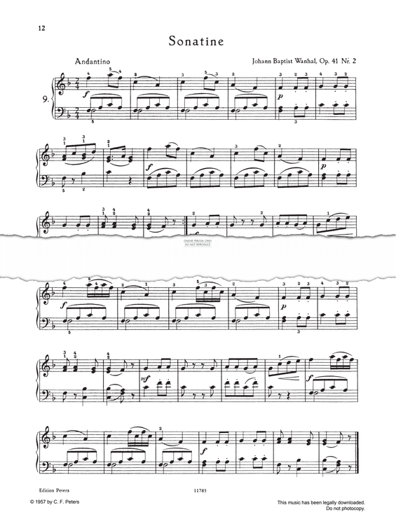 Produktgalerie: Seite 1 von 1 Sonatina F-major, Johann Baptist Wanhal, Klavier