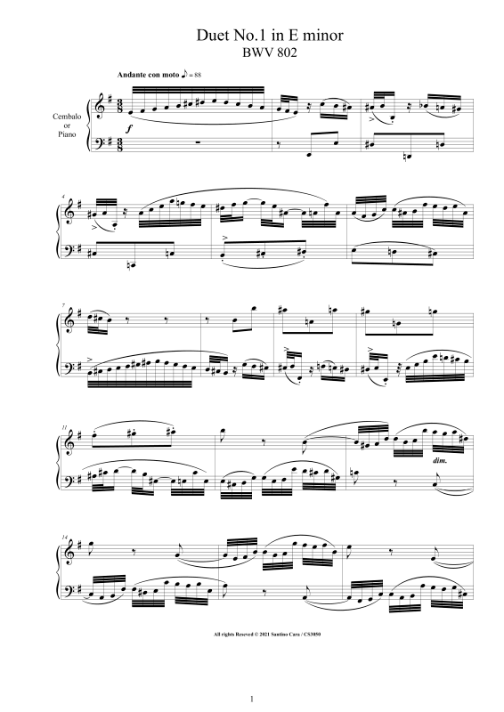 Produktbild zu: 4 Duette BWV 802-805Johann Sebastian Bach