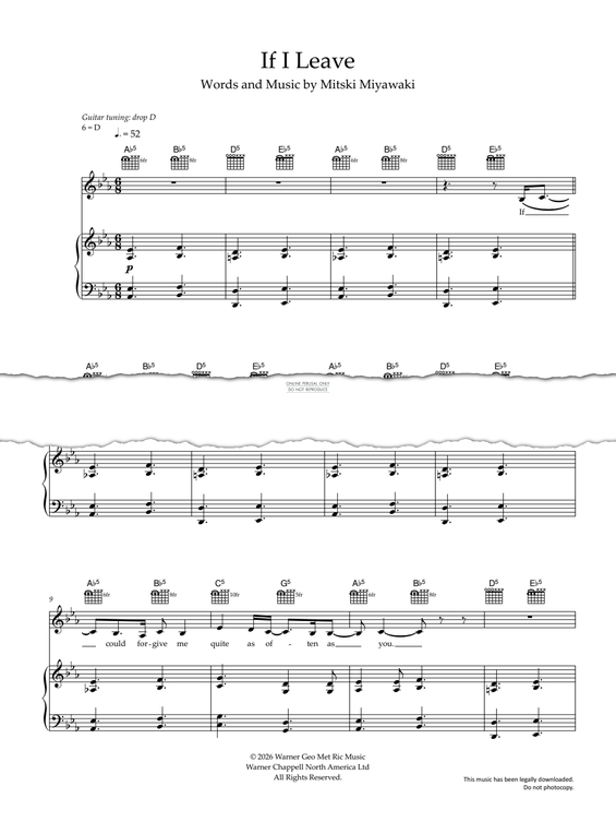 Produktgalerie: Seite 1 von 1 If I Leave, Mitski Miyawaki, Gesang, Gitarre, Klavier