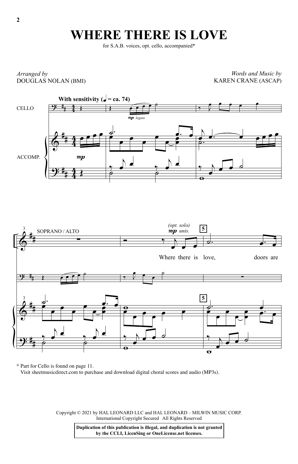 Produktgalerie: Seite 1 von 1 Where There Is Love (arr. Douglas Nolan), Karen Crane, Chor