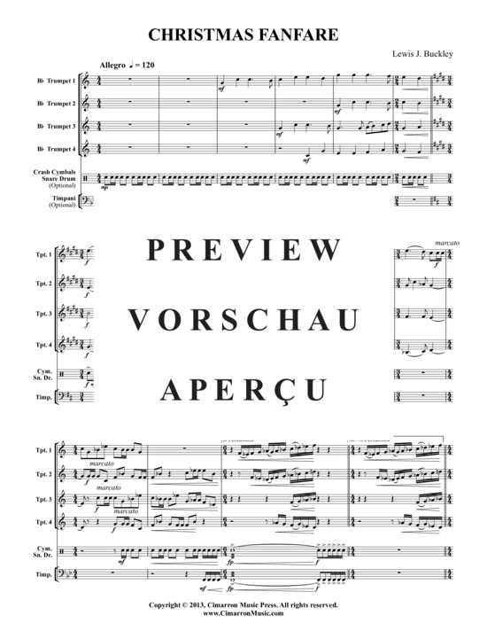 Produktgalerie: Seite 2 von 9 Weihnachts-Fanfare , , (Trompeten-Quartett + ad.lib. Perc.)