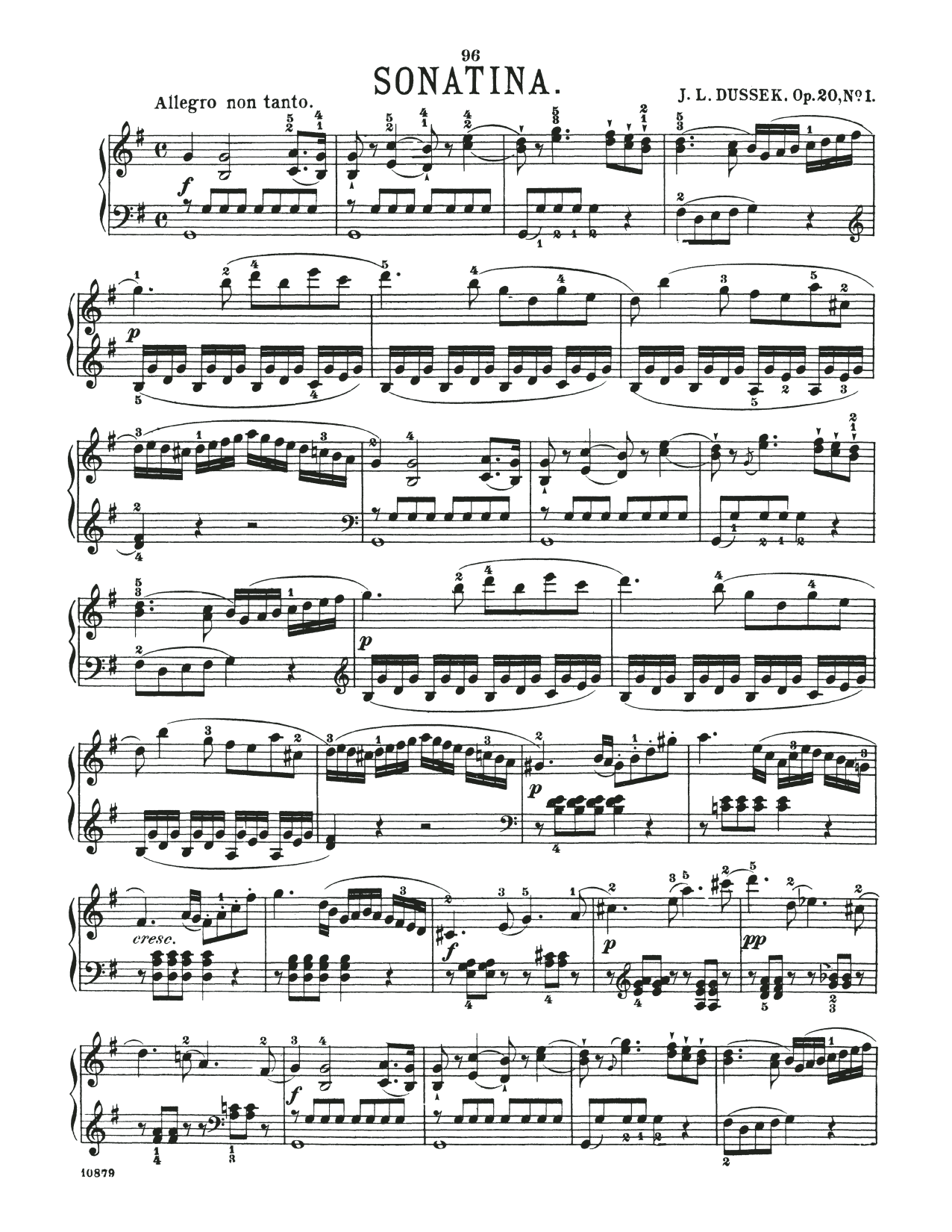 Product picture to: Sonatina In G Major, Op. 20, No. 1