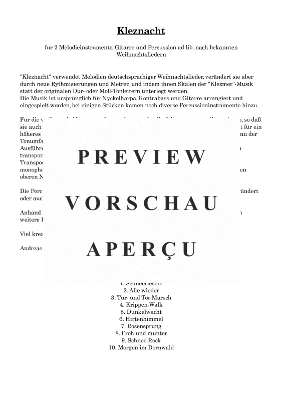 gallery: Kleznacht, , 2 Melody Instruments, Guitar and Percussion Ad Lib.