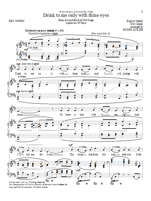 Produktbild zu: Drink To Me Only With Thine Eyes