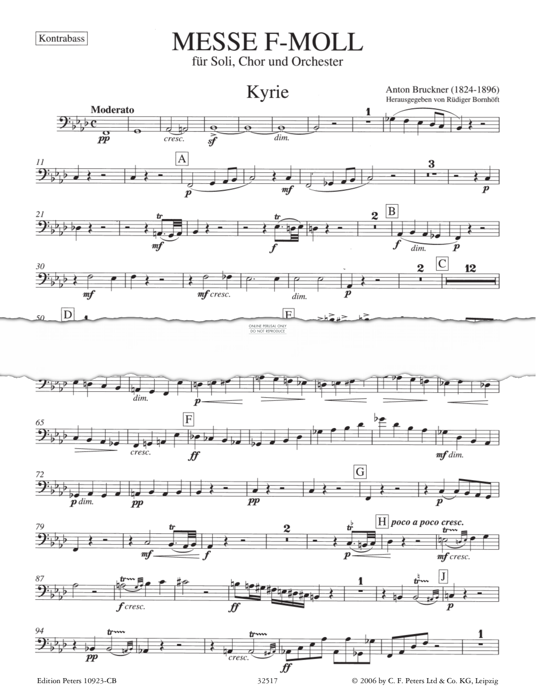 Product picture to: Mass in F Minor (Double Bass)