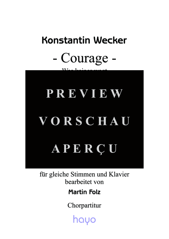 Product gallery: Page 2 of 5 Was keiner wagt - Courage, , (female choir SSA)
