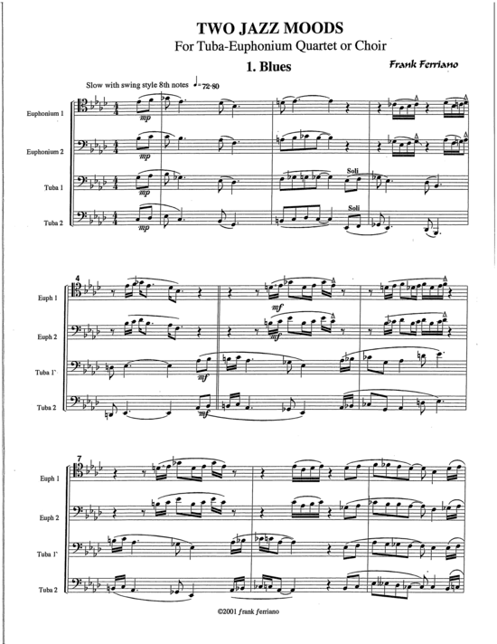 Product picture to: Two Jazz Moods Frank Ferriano
