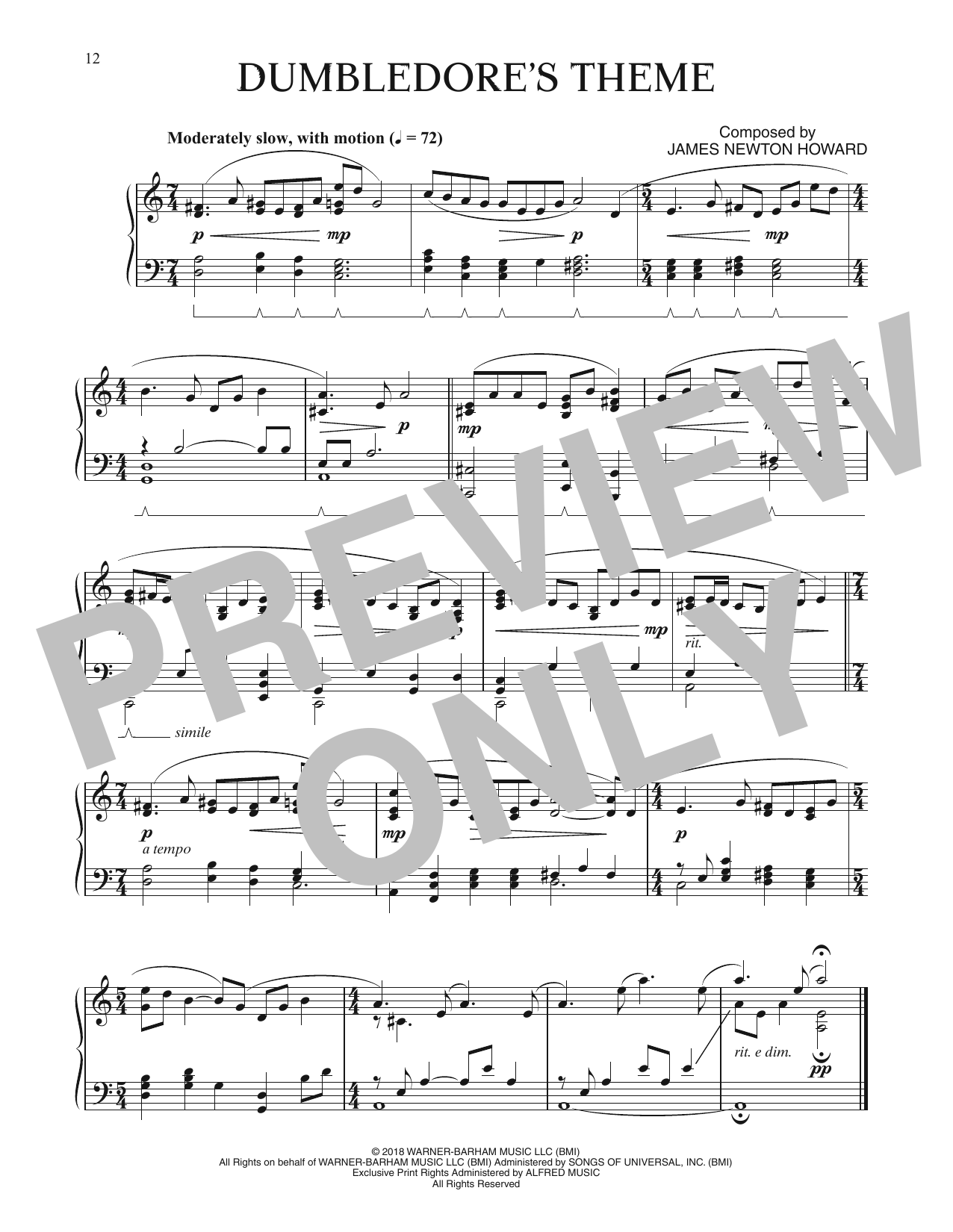 Produktbild zu: Dumbeldore's Theme (from Fantastic Beasts: The Crimes Of Grindelwald)