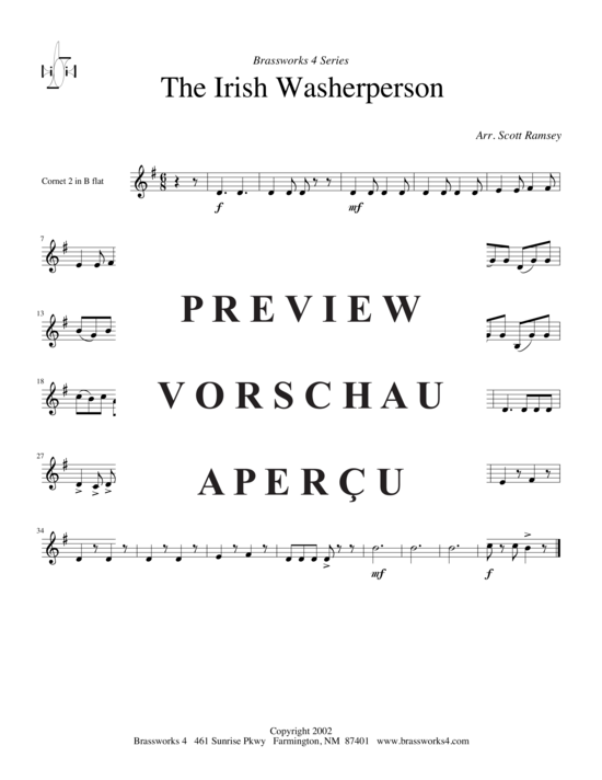 Produktgalerie: Seite 5 von 7 Irish Washerperson, , (2xTrompete in B, Horn in F, Posaune)