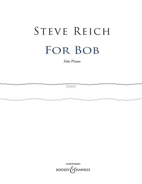 Produktgalerie: Seite 1 von 1 for Bob, Steve Reich, Klavier