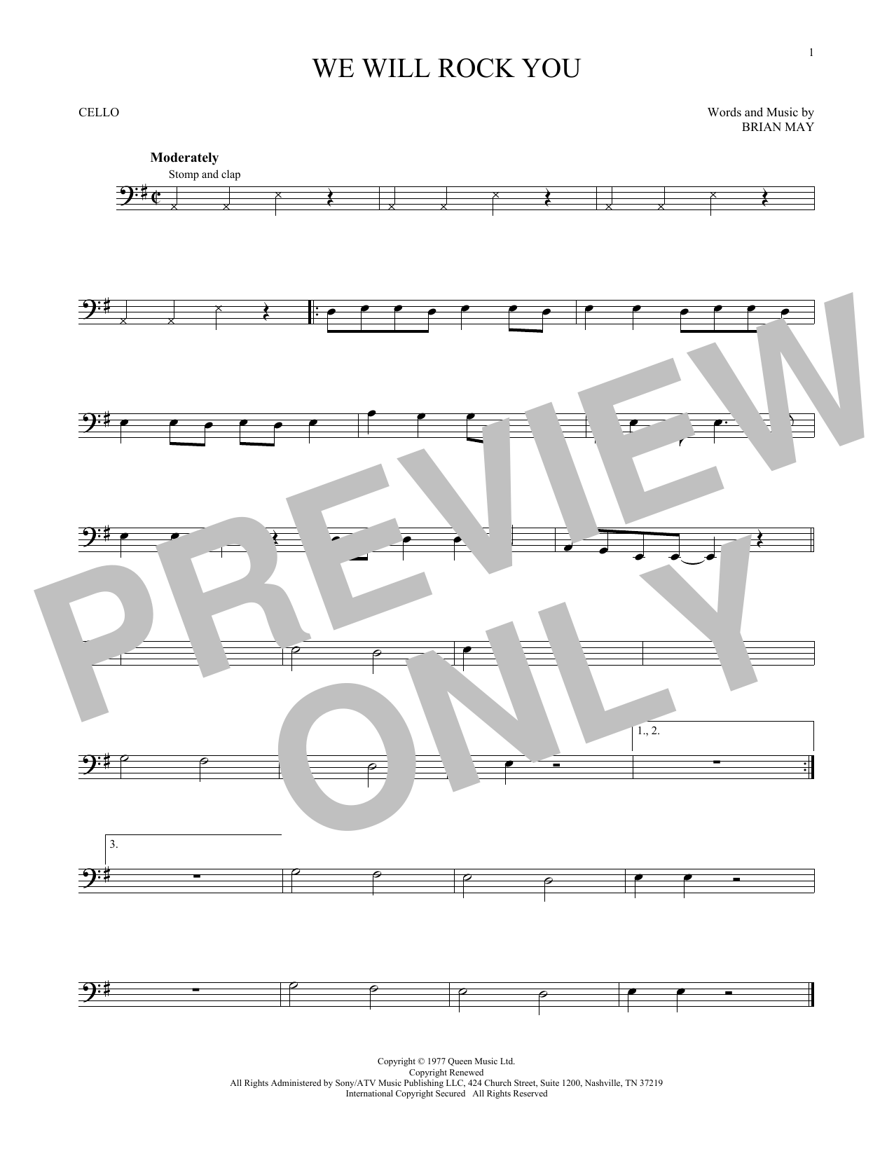 Produktgalerie: Seite 1 von 1 We Will Rock You, Queen, Violoncello
