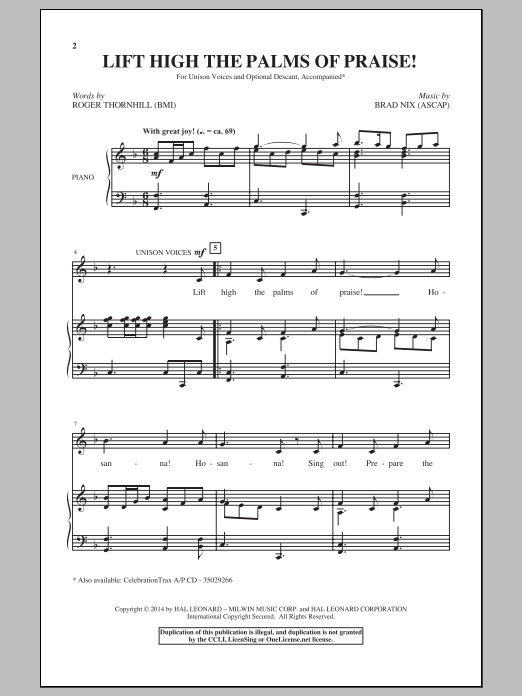 Produktbild zu: Lift High The Palms Of Praise!