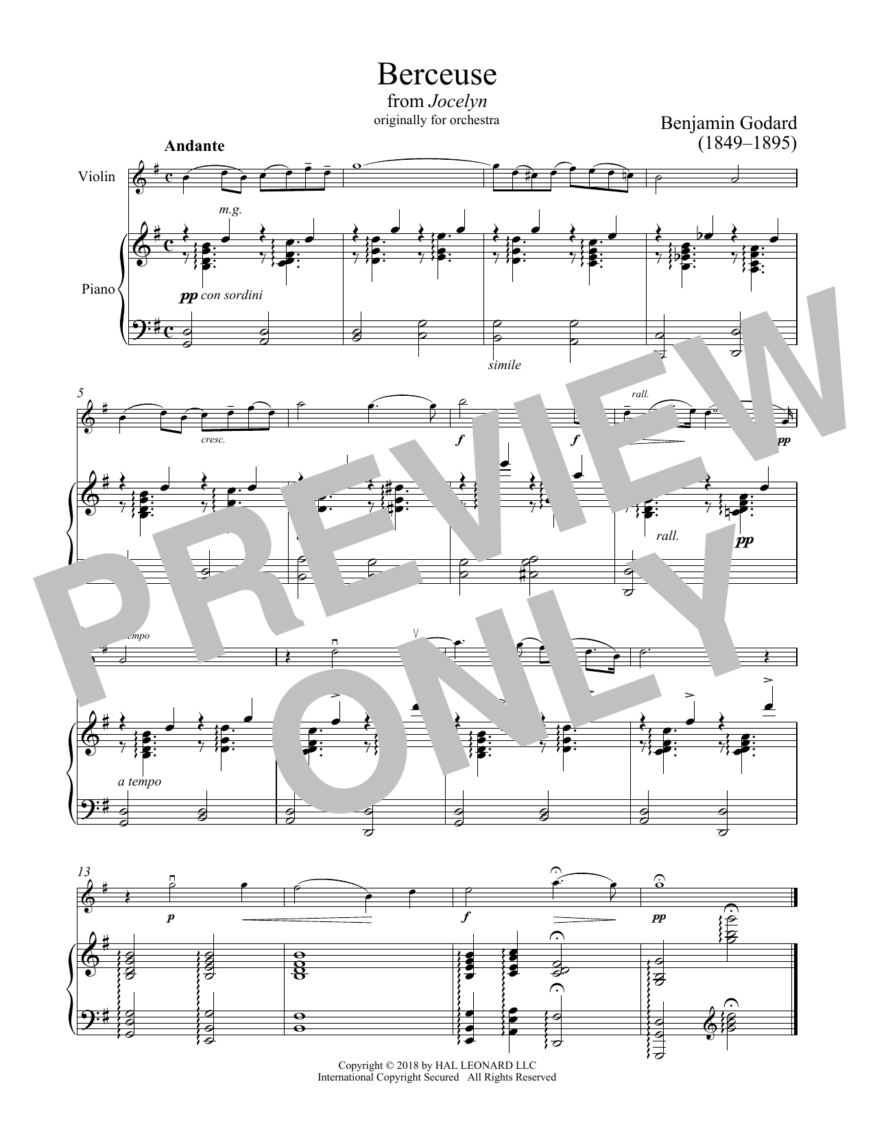 Product gallery: Page 1 of 1 Berceuse, Benjamin Godard
