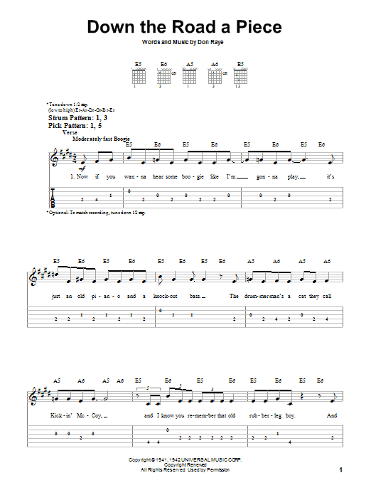 Produktgalerie: Seite 1 von 1 Down The Road A Piece, Chuck Berry, Gitarre
