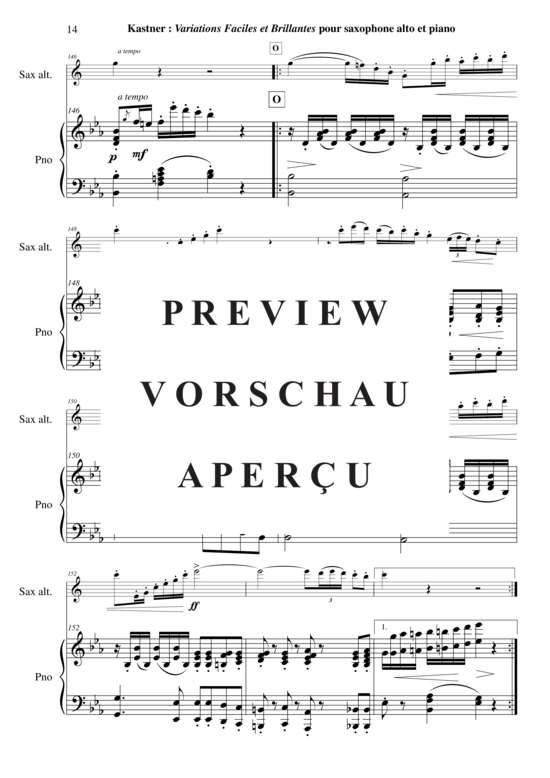Product gallery: Page 15 of 21 Variations Faciles et Brillantes , , (alto saxophone + piano)