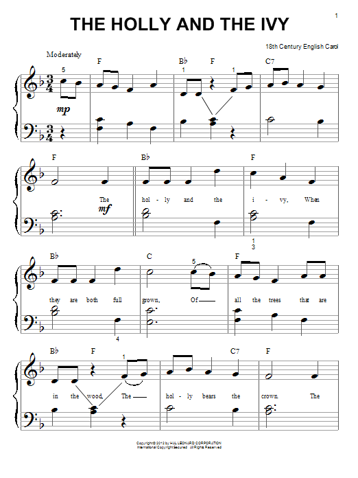 Product gallery: Page 1 of 1 The Holly And The Ivy, 18th Century English Carol