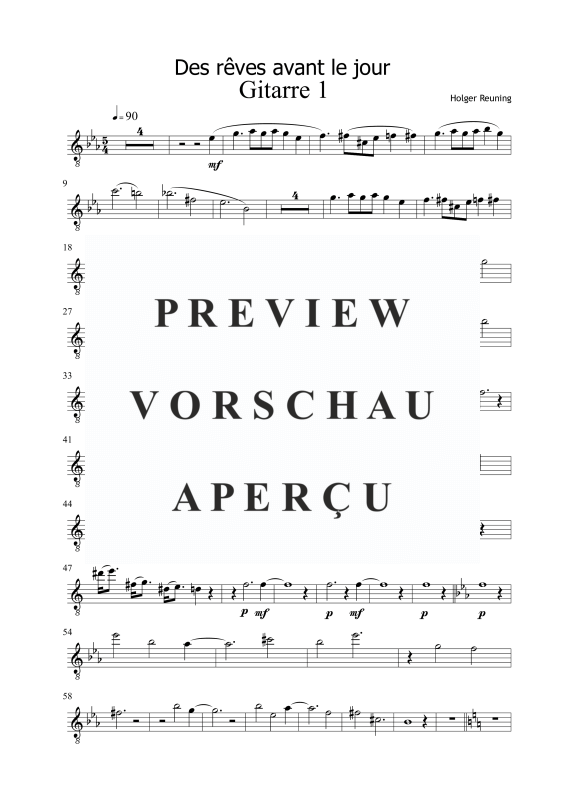 gallery: Des rêves avant le jour, , Gemischtes Ensemble - Gitarre 1 Einzelstimme