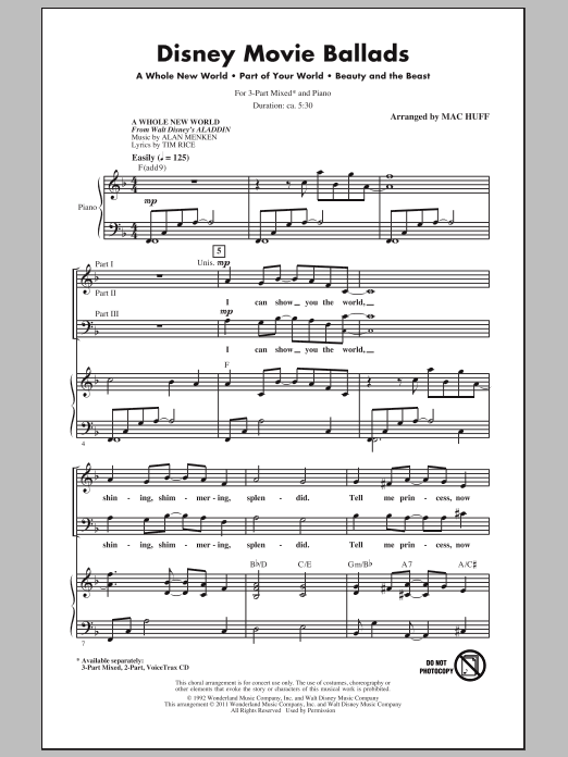 Produktbild zu: Disney Movie Ballads (Medley) (arr. Mac Huff)