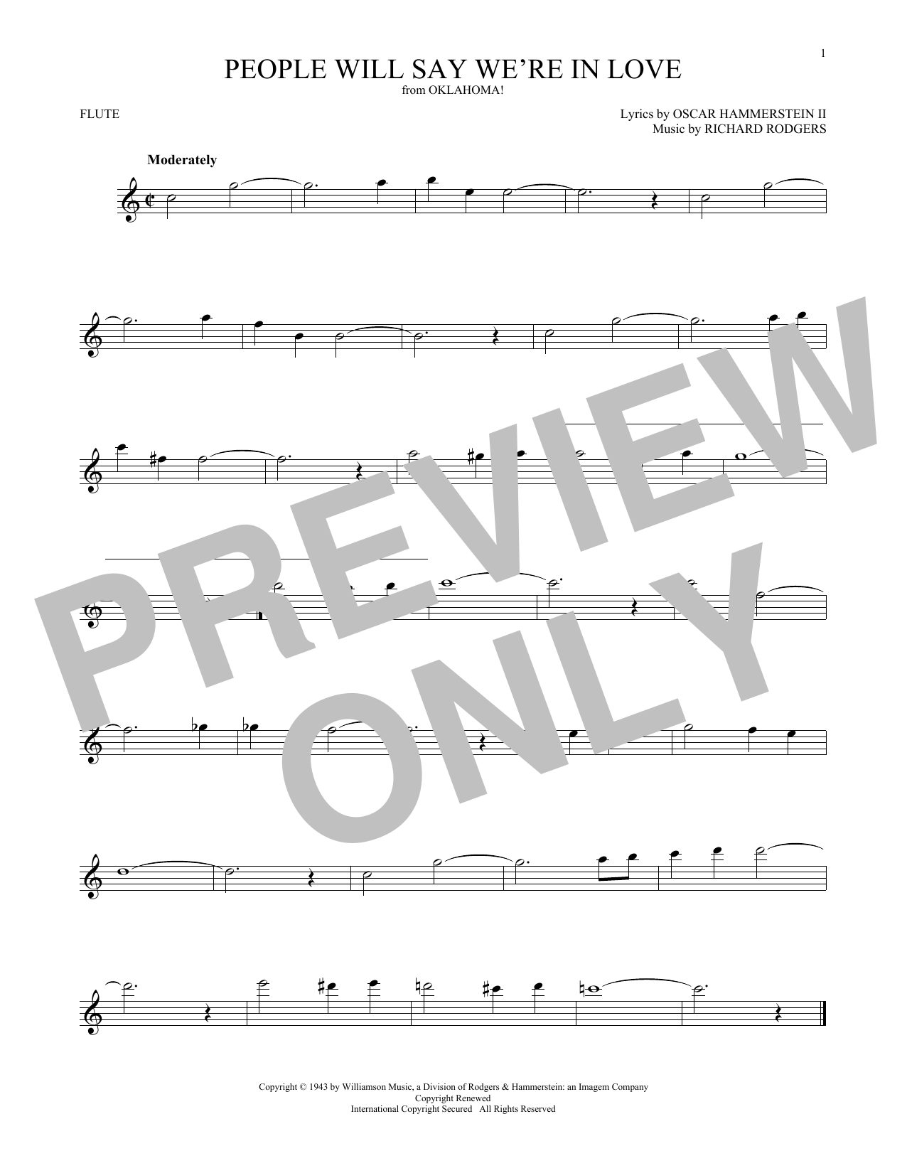 Product gallery: Page 1 of 1 People Will Say We're In Love (from Oklahoma!), Rodgers & Hammerstein