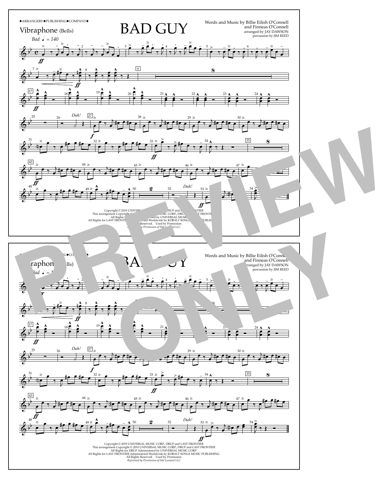 Produktbild zu: Bad Guy (arr. Jay Dawson) - Vibraphone