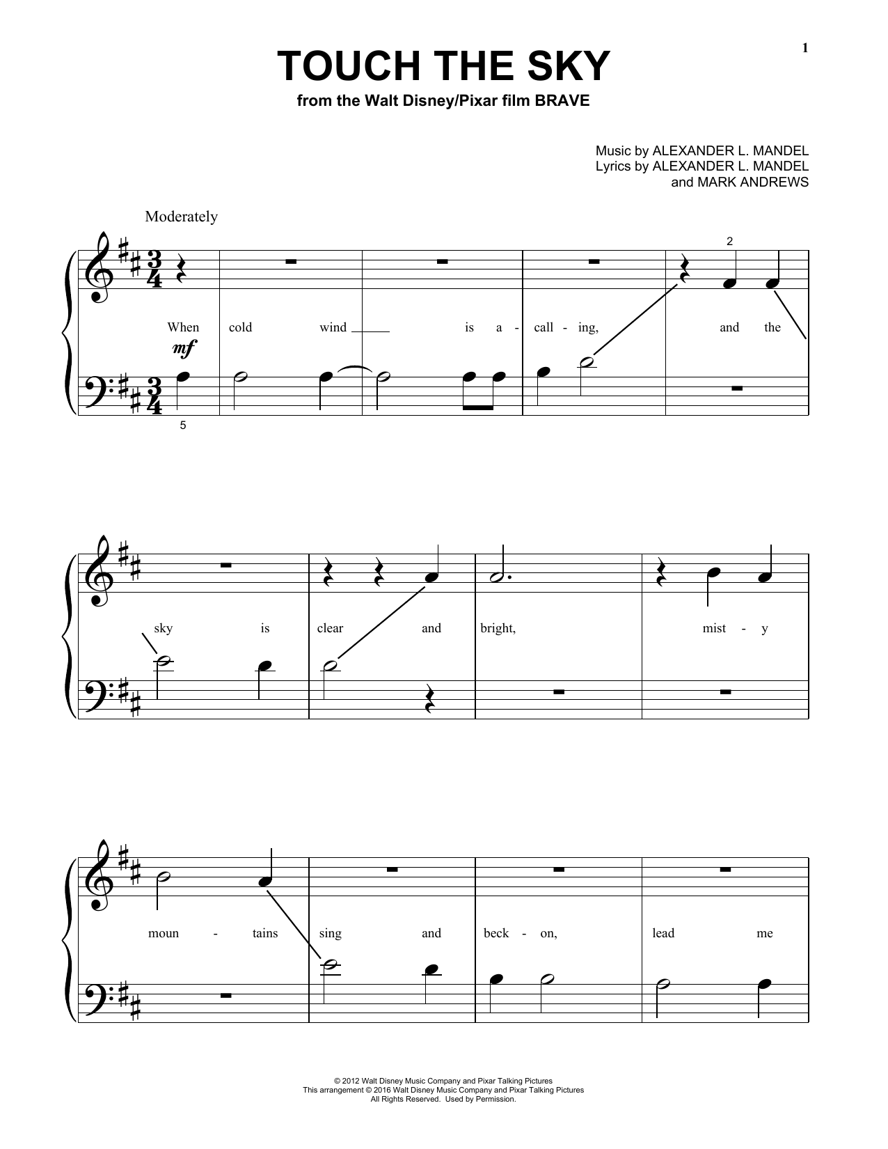 Produktgalerie: Seite 1 von 1 Touch The Sky (From Brave), Julie Fowlis, Klavier