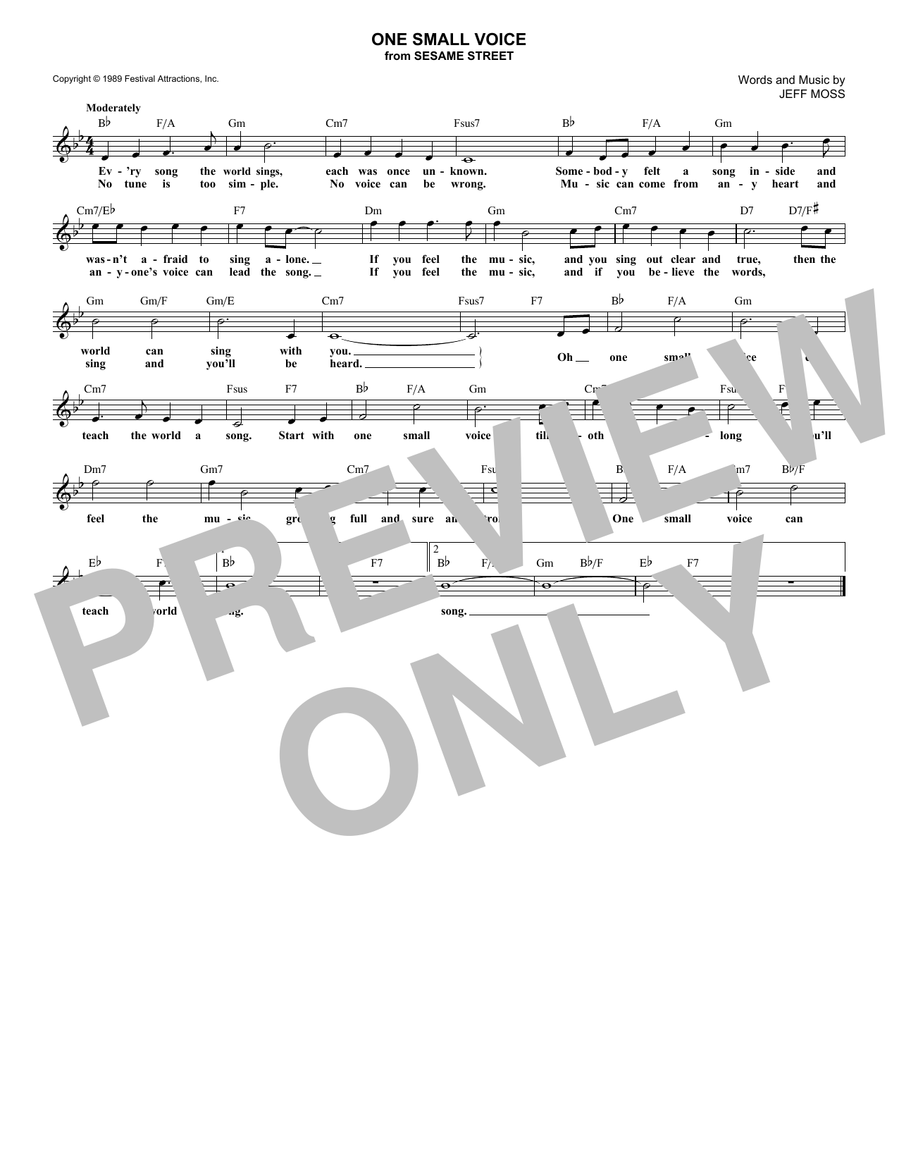 Produktbild zu: One Small Voice (from Sesame Street)