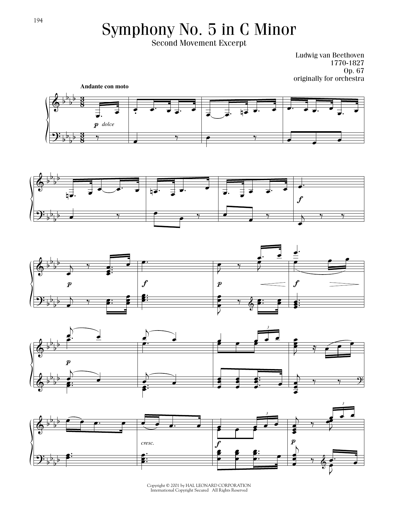 Produktbild zu: Symphony No. 5, Second Movement Excerpt