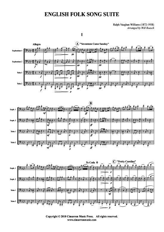 gallery: English Folk Song Suite , , (Tuba Quartett: 2x Bariton, 2xTuba)