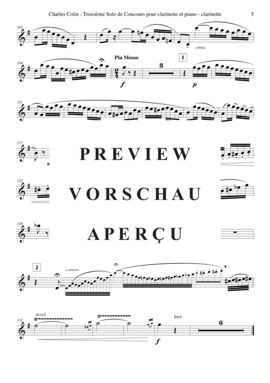 Product gallery: Page 19 of 19 Solo de Concours no. 3, opus 40 , , (clarinet in Bb + piano)