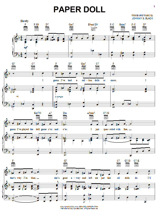 Product picture to:  Paper Doll - The Mills Brothers