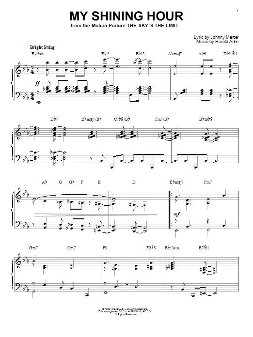 Produktbild zu: My Shining Hour [Jazz version] (arr. Brent Edstrom)